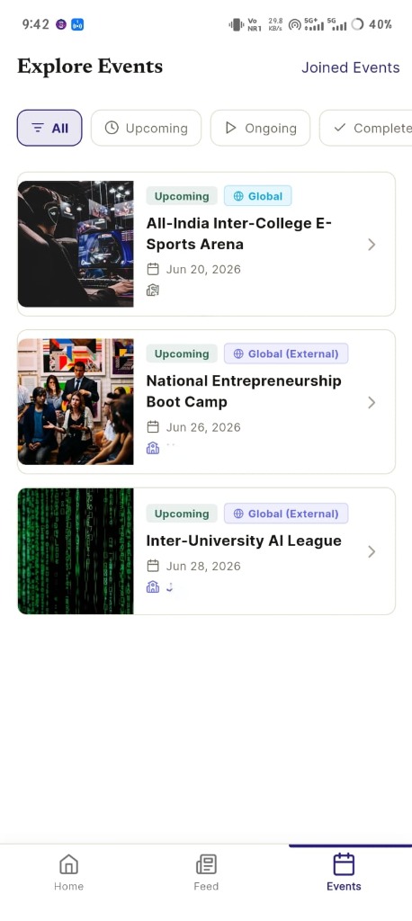 Campus Events Screen